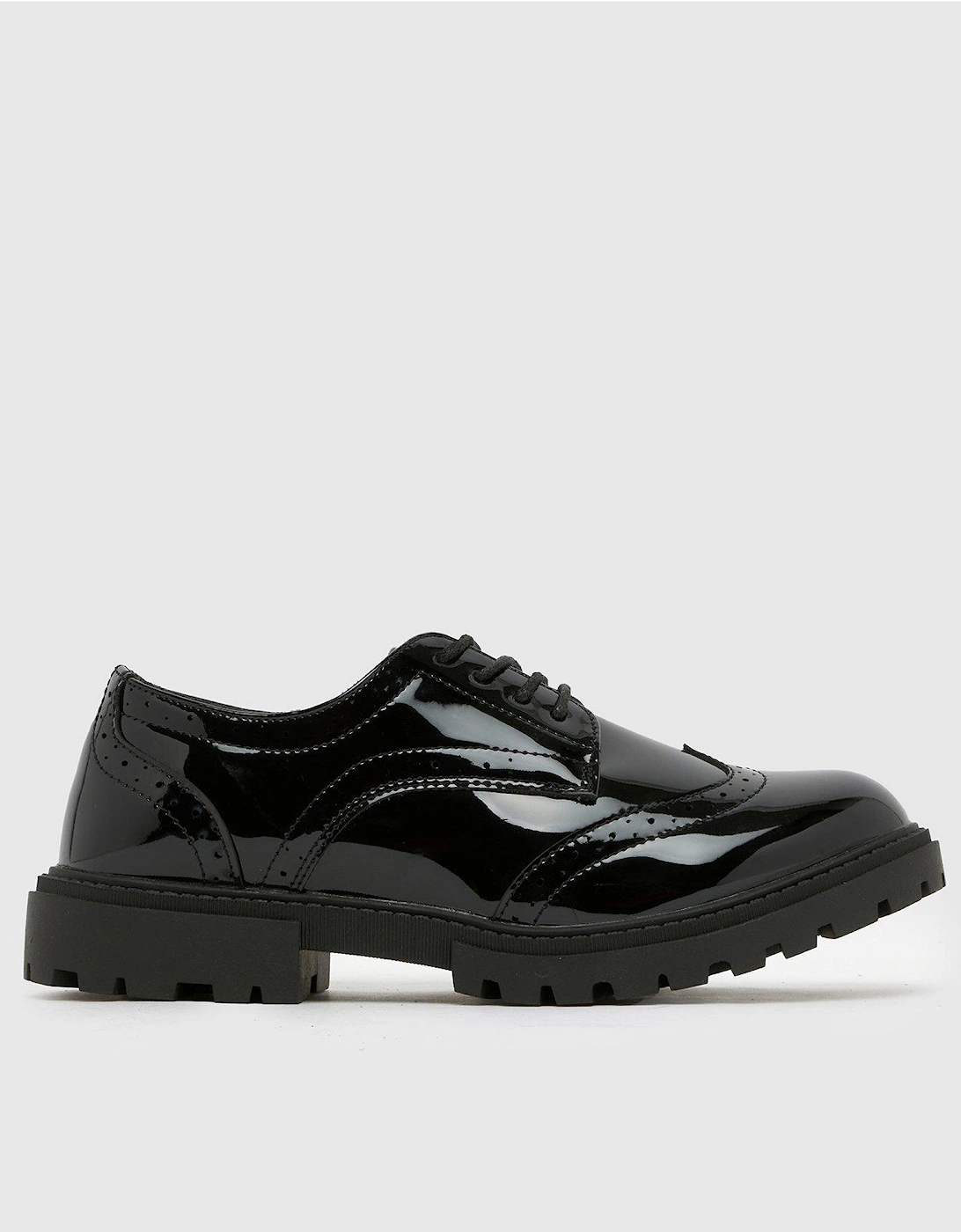 Youth Lorelai Patent Brogue Lace Up - Black, 2 of 1