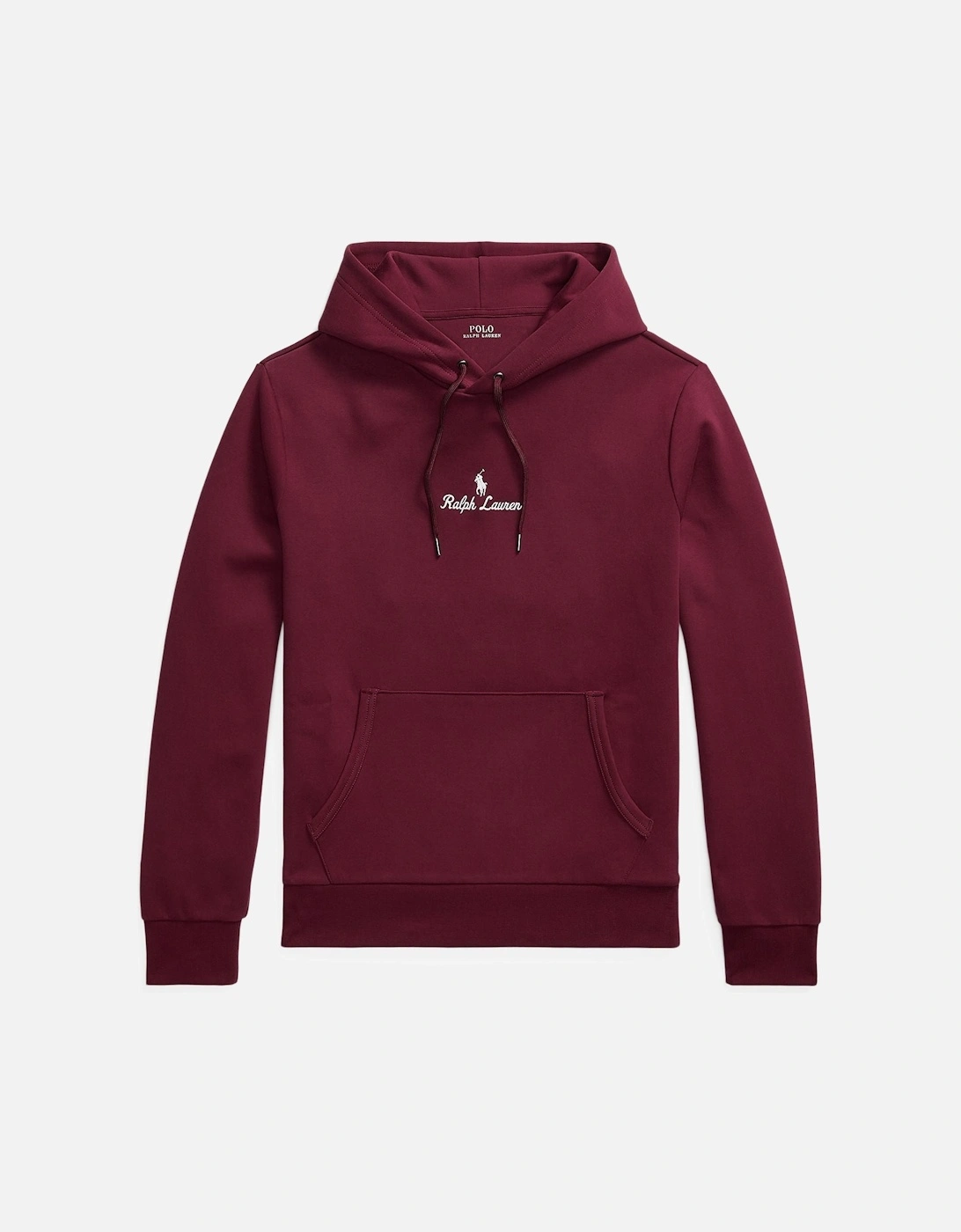 Men's Ralph Lauren Logo Double-Knit Hoodie - Classic Wine - Red - Size: 38
