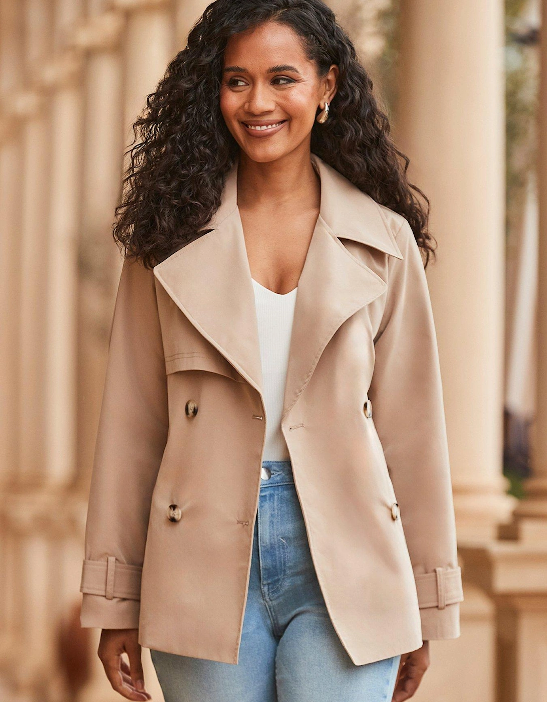 Natural 18 Fitted Short Trench Coat, 2 of 1