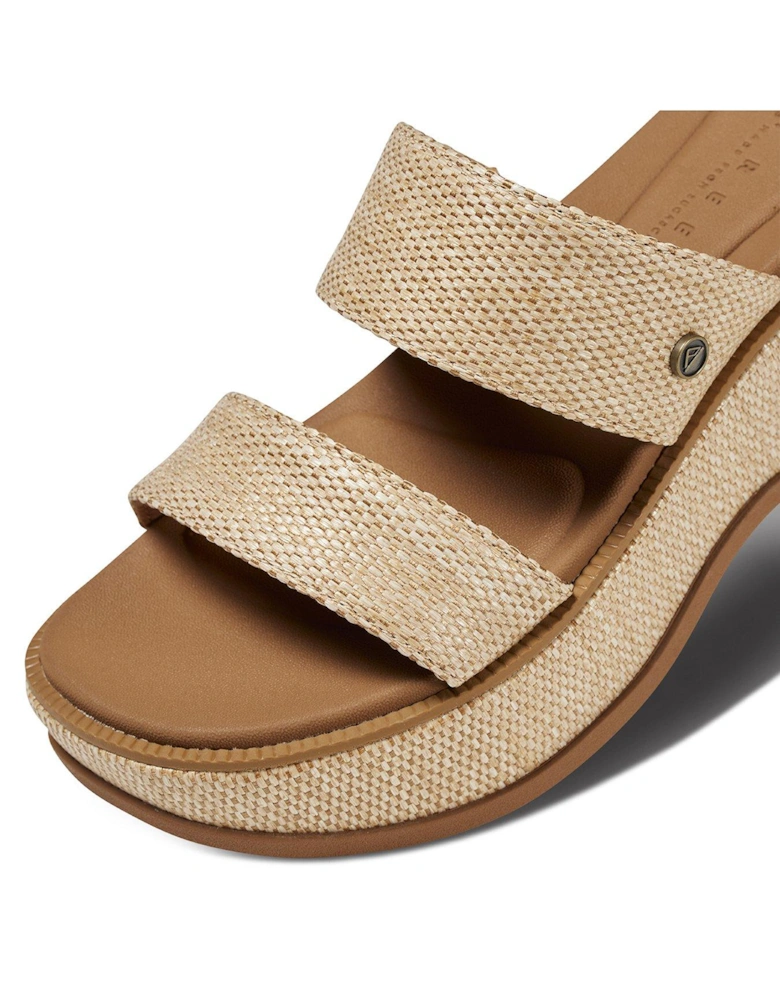 Lofty Lux Woven Wedge Sandal - Brown