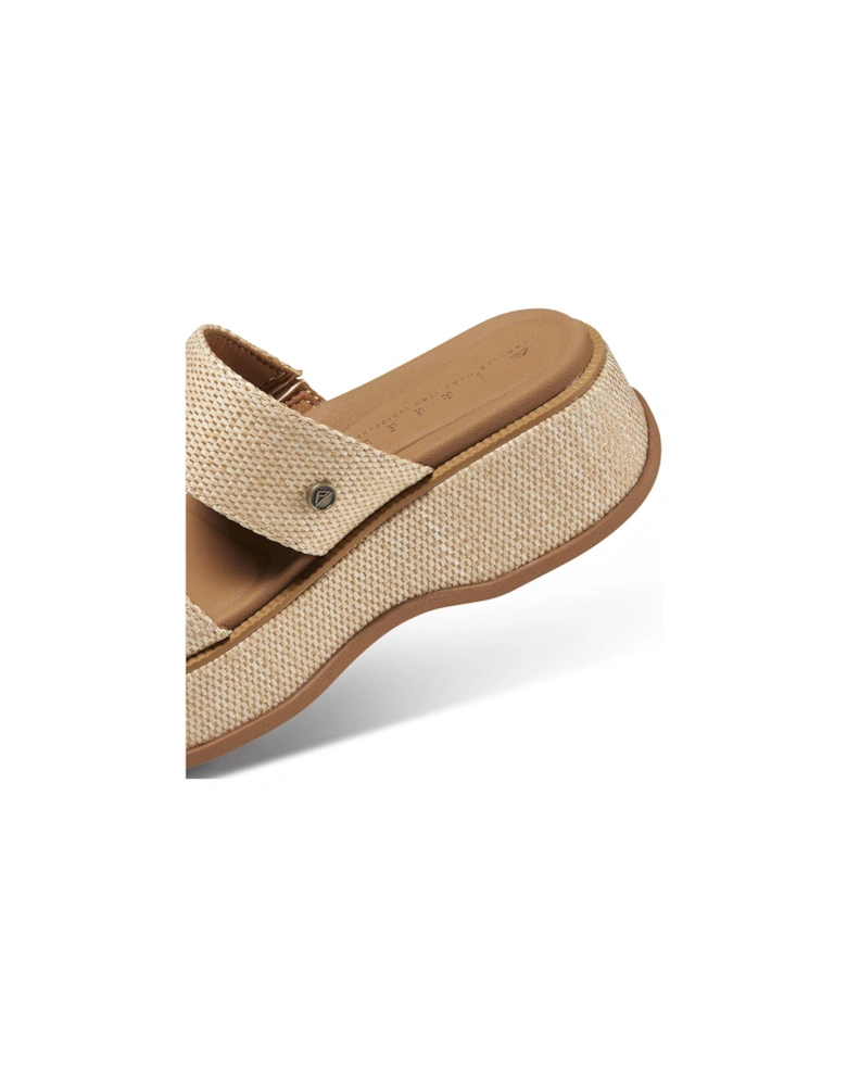 Lofty Lux Woven Wedge Sandal - Brown