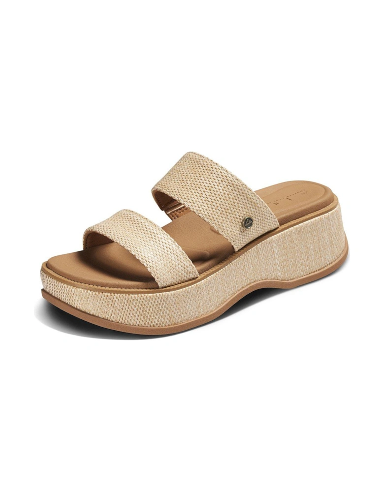 Lofty Lux Woven Wedge Sandal - Brown