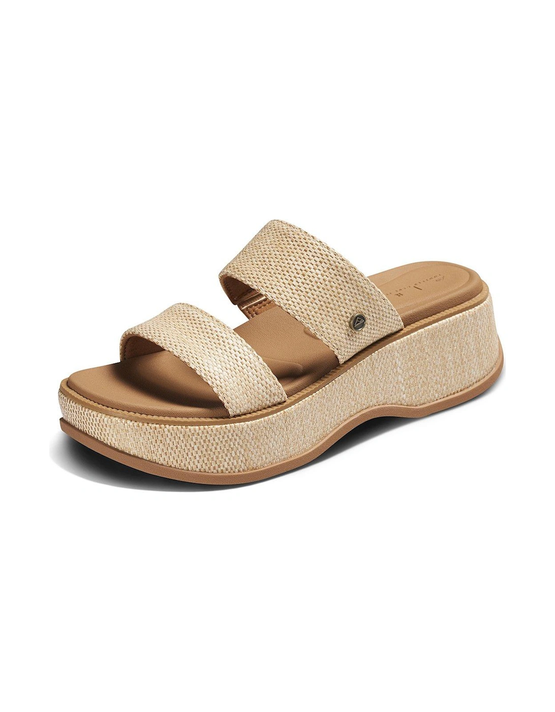 Lofty Lux Woven Wedge Sandal - Brown