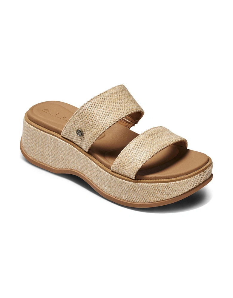 Lofty Lux Woven Wedge Sandal - Brown