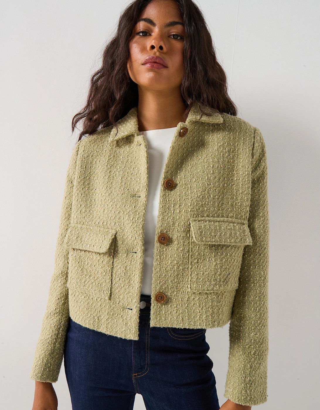 Naoko Cropped Jacket - Green, 2 of 1