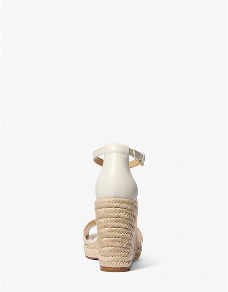 Mandy Signature Logo and Leather Wedge Sandal