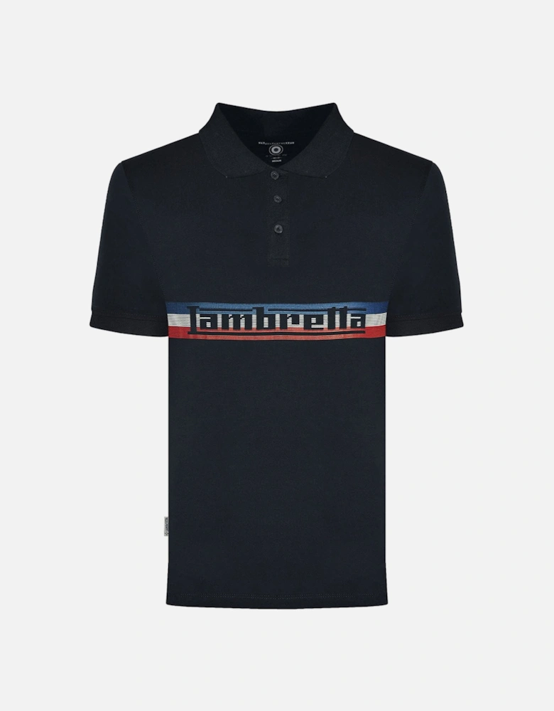 Lambretta Mens Stripe Logo Polo Shirt Top