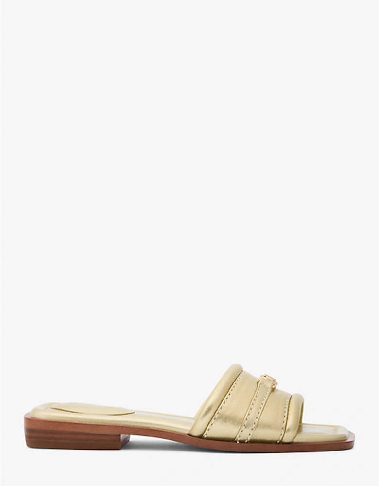 Mandy Metallic Leather Slide Sandal