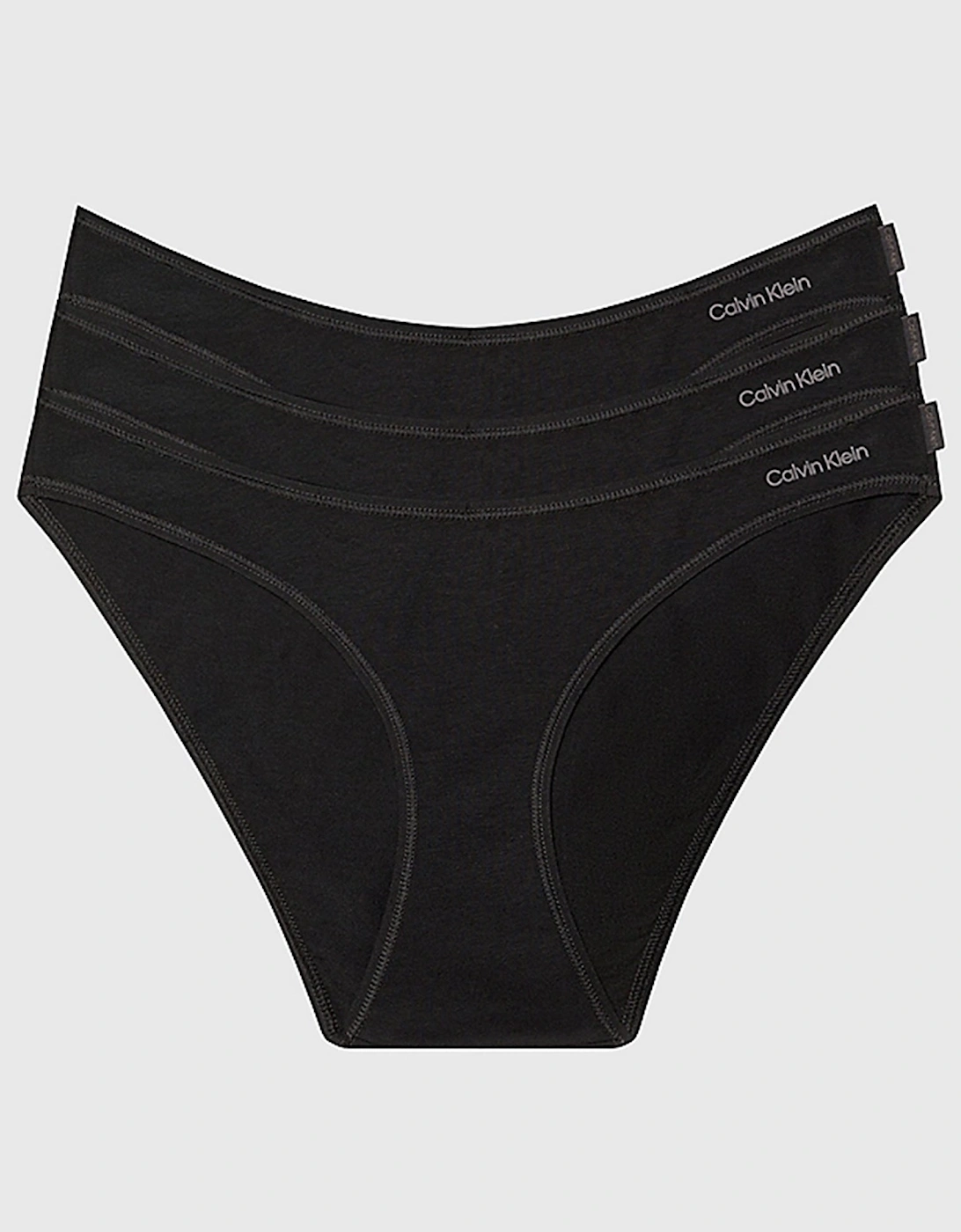 Women's Calvin Klein IDEAL COTTON 3 Pack Womens Bikini Briefs Black - Size: SMALL