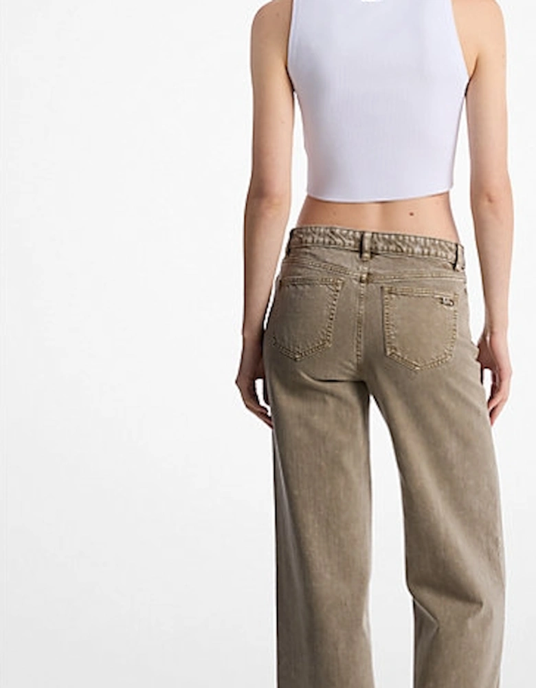 Garment-Dyed Wide Leg Jean
