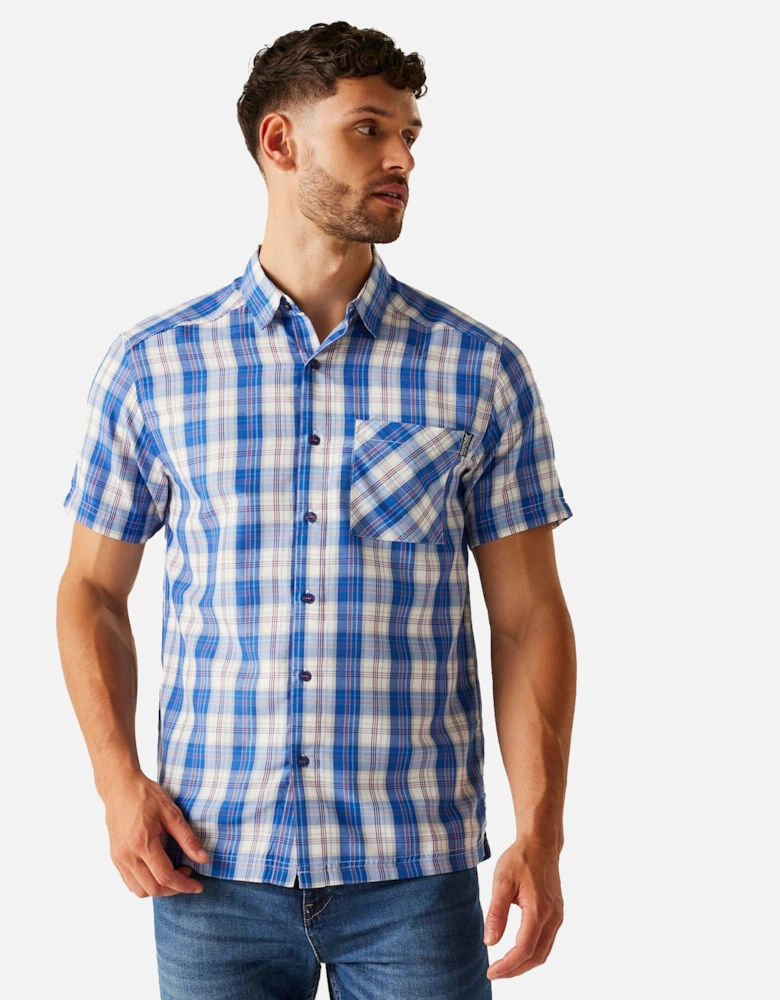Mens Mindano IX Checked Short-Sleeved Shirt