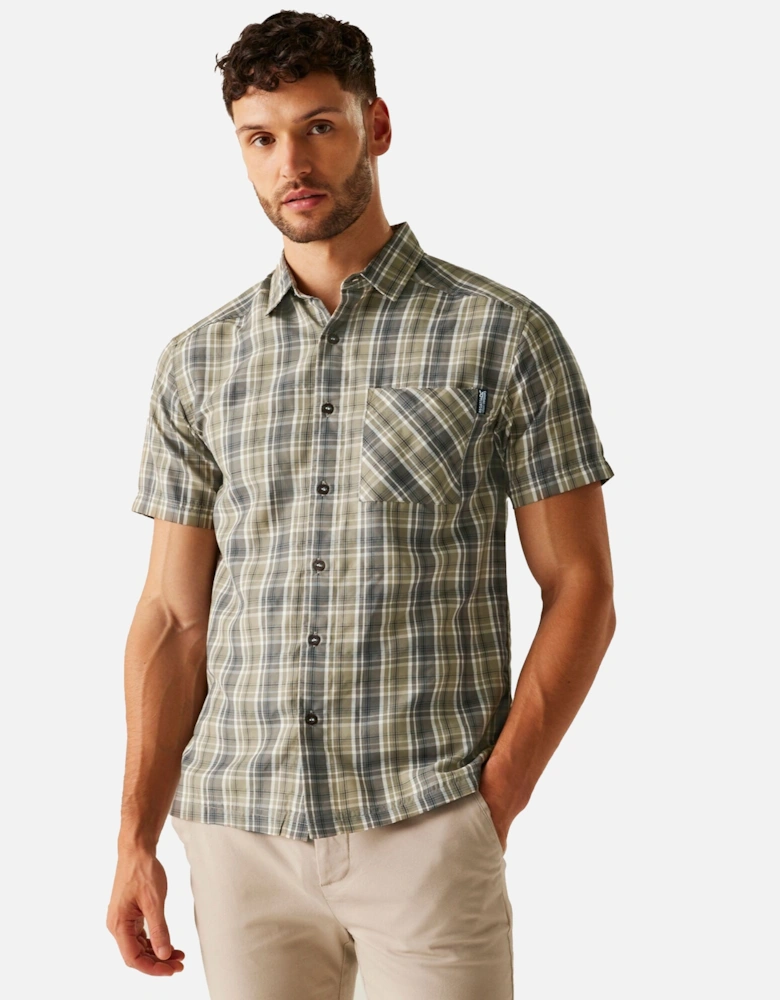 Mens Mindano IX Checked Short-Sleeved Shirt