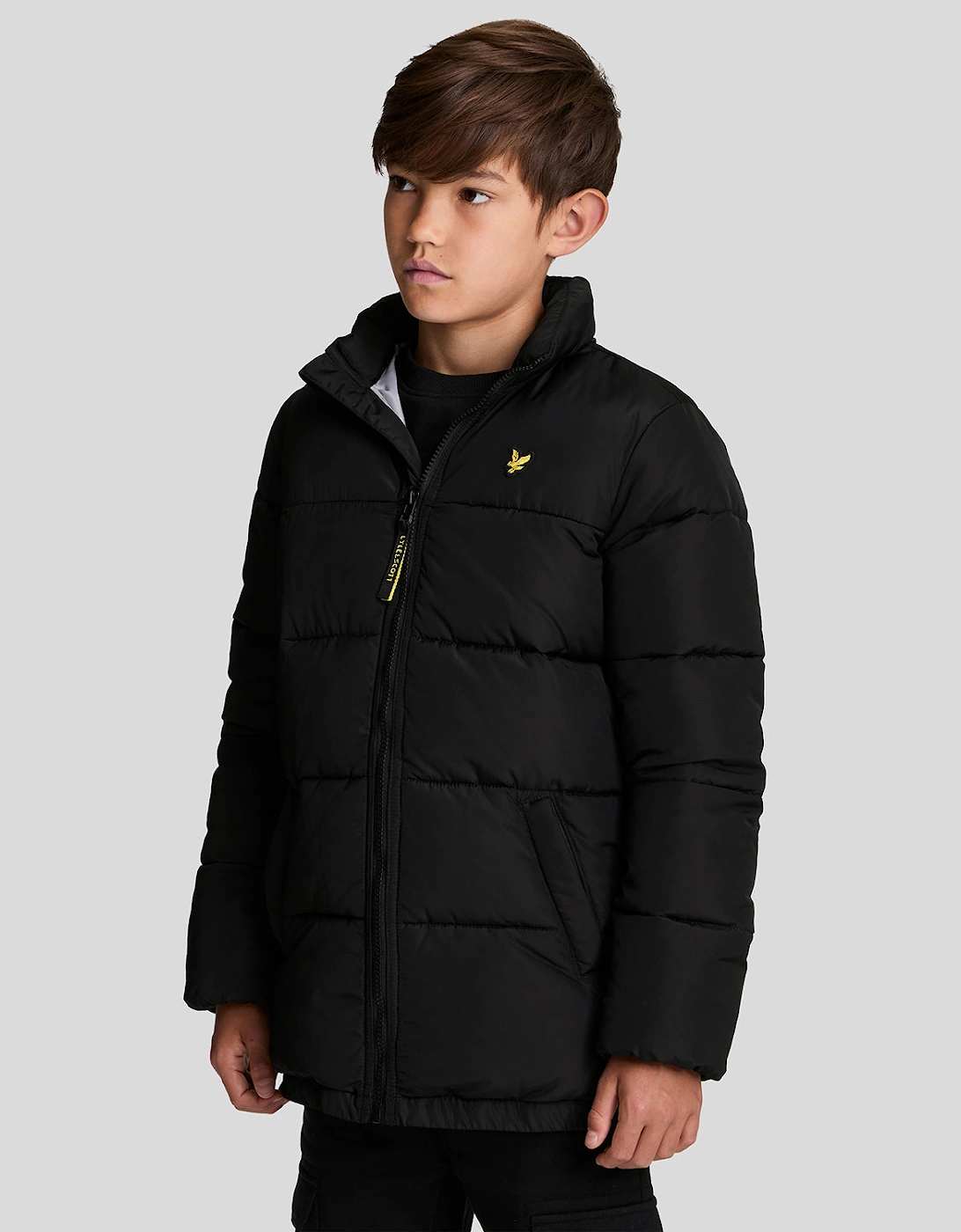 Lyle And Scott Boy's Quilted Puffer Coat - Black - Size: 9/10 y
