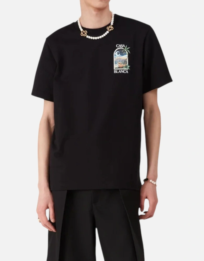 Mens T Shirts La Night Printed Regular Fit Crew Neck Soft Cotton Tee