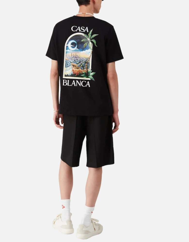 Mens T Shirts La Night Printed Regular Fit Crew Neck Soft Cotton Tee