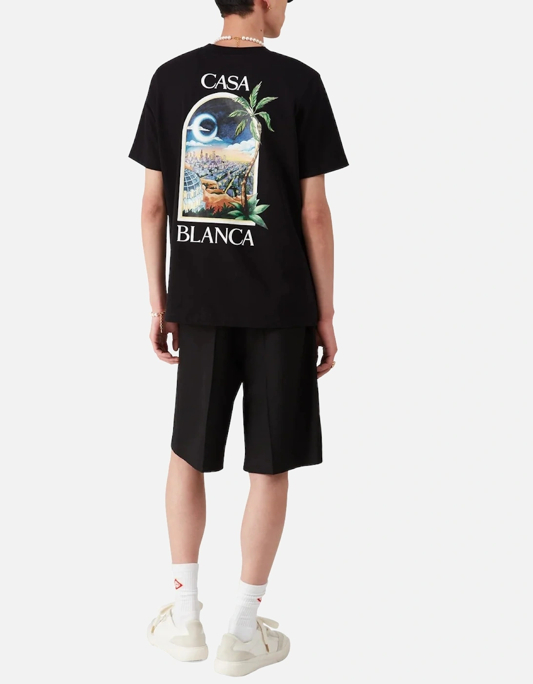 Mens T Shirts La Night Printed Regular Fit Crew Neck Soft Cotton Tee