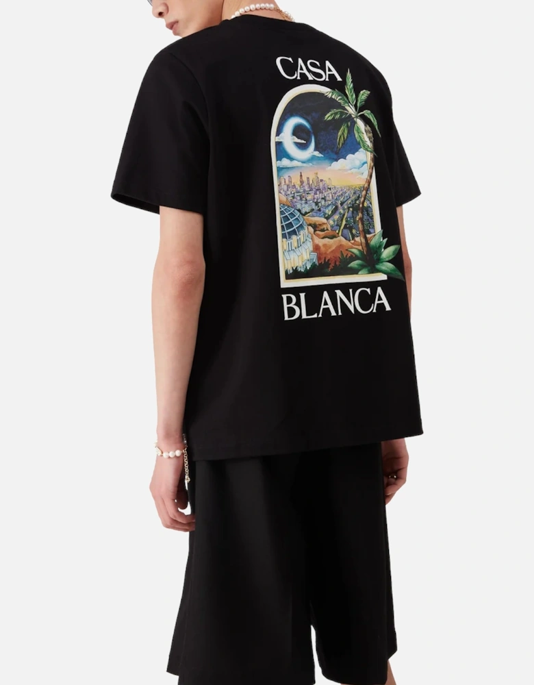 Mens T Shirts La Night Printed Regular Fit Crew Neck Soft Cotton Tee