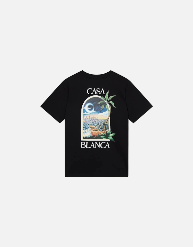Mens T Shirts La Night Printed Regular Fit Crew Neck Soft Cotton Tee