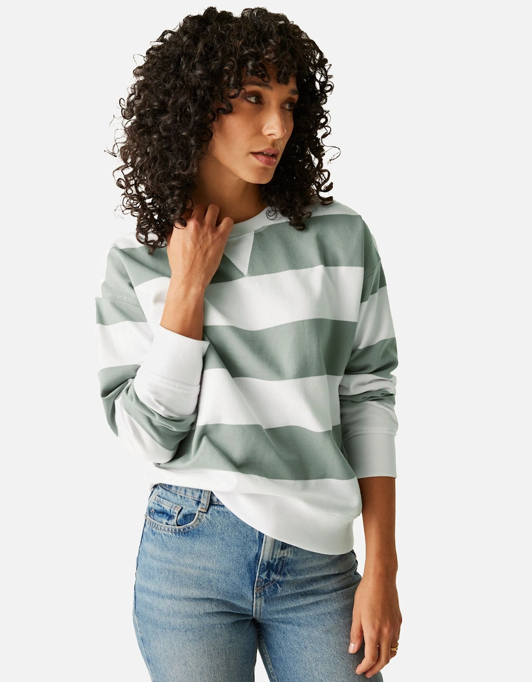 Womens/Ladies Avika II Stripe Crew Neck Jumper