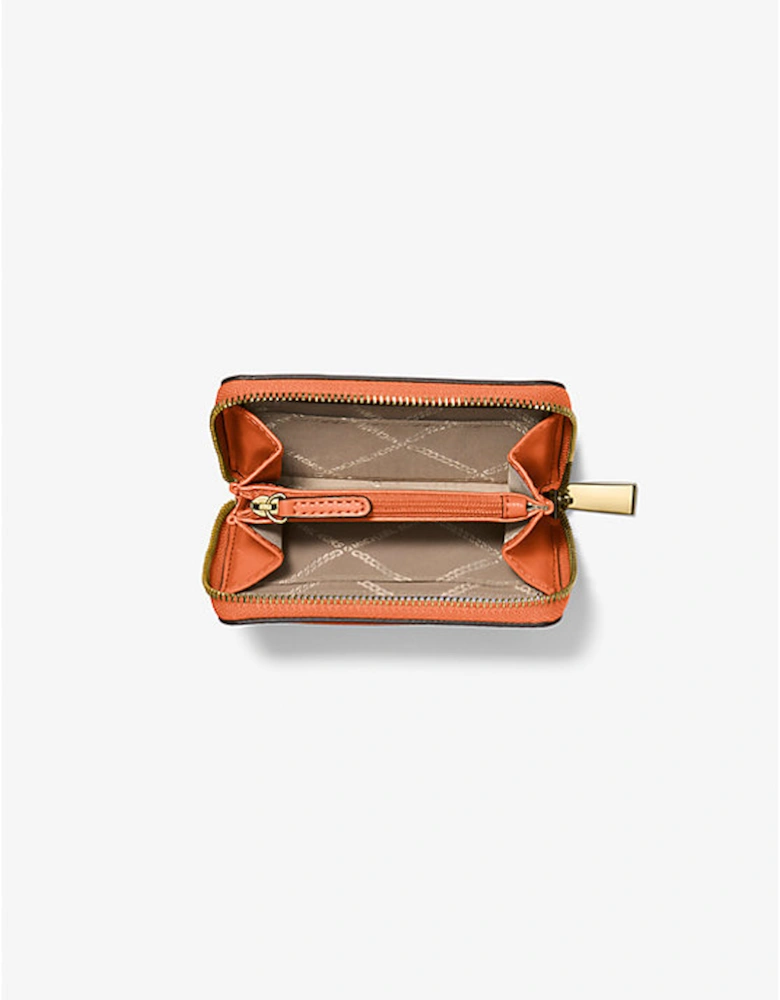 Jet Set Small Pebbled Leather Zip-Around Card Case