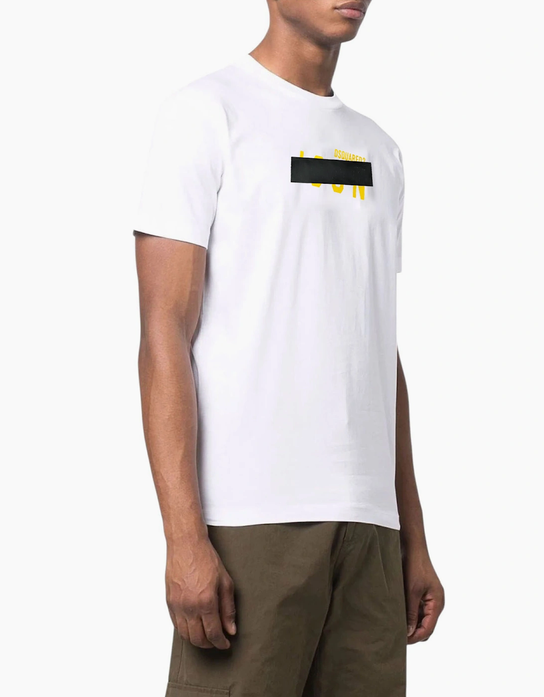 Men's Dsquared2 Mens T Shirts D2 Icon Patch Regular Fit Short Sleeve Summer Cotton Tee - White - Size: 40