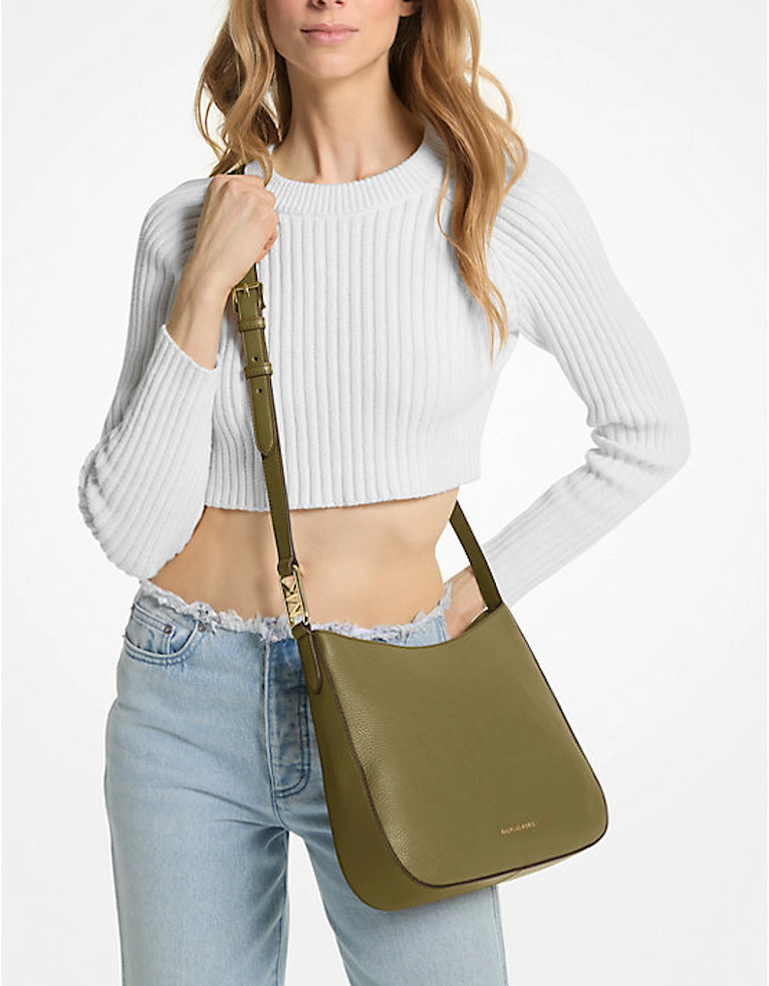 Kensington Large Pebbled Leather Crossbody Bag