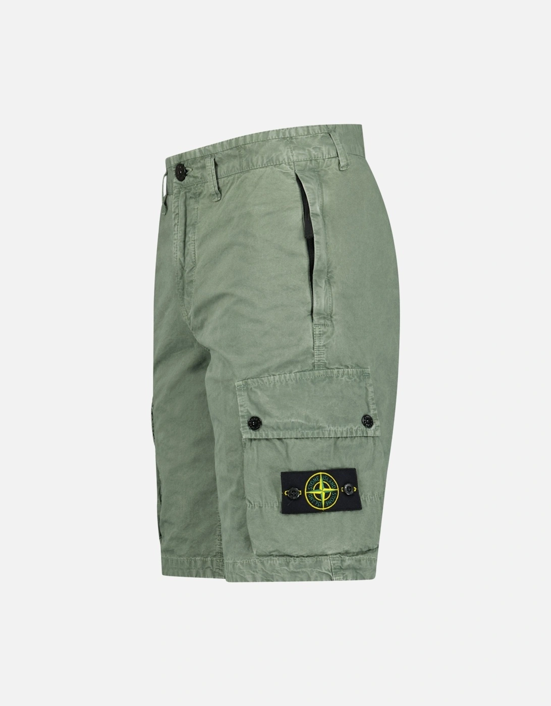 Brushed Organic Cotton Canvas ‘Old’ Effect Shorts in Musk Green, 5 of 4