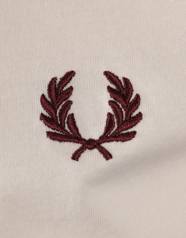 TWIN TIPPED T-SHIRT ECRU/COURT BLUE/OXBLOOD