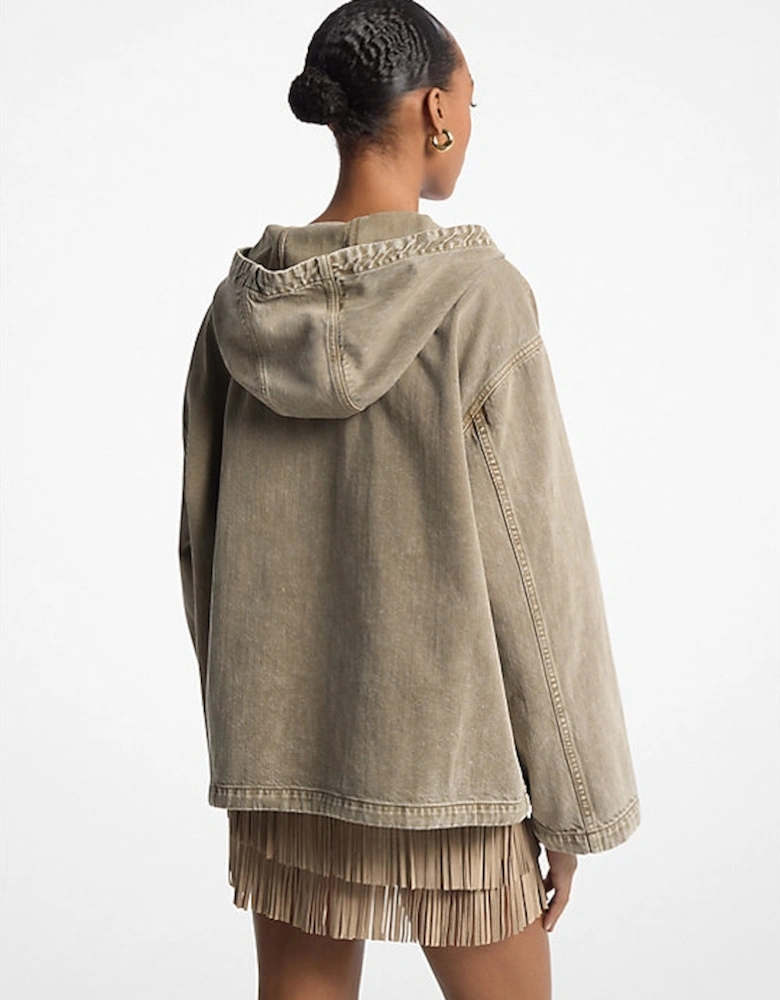 Garment-Dyed Denim Popover Jacket