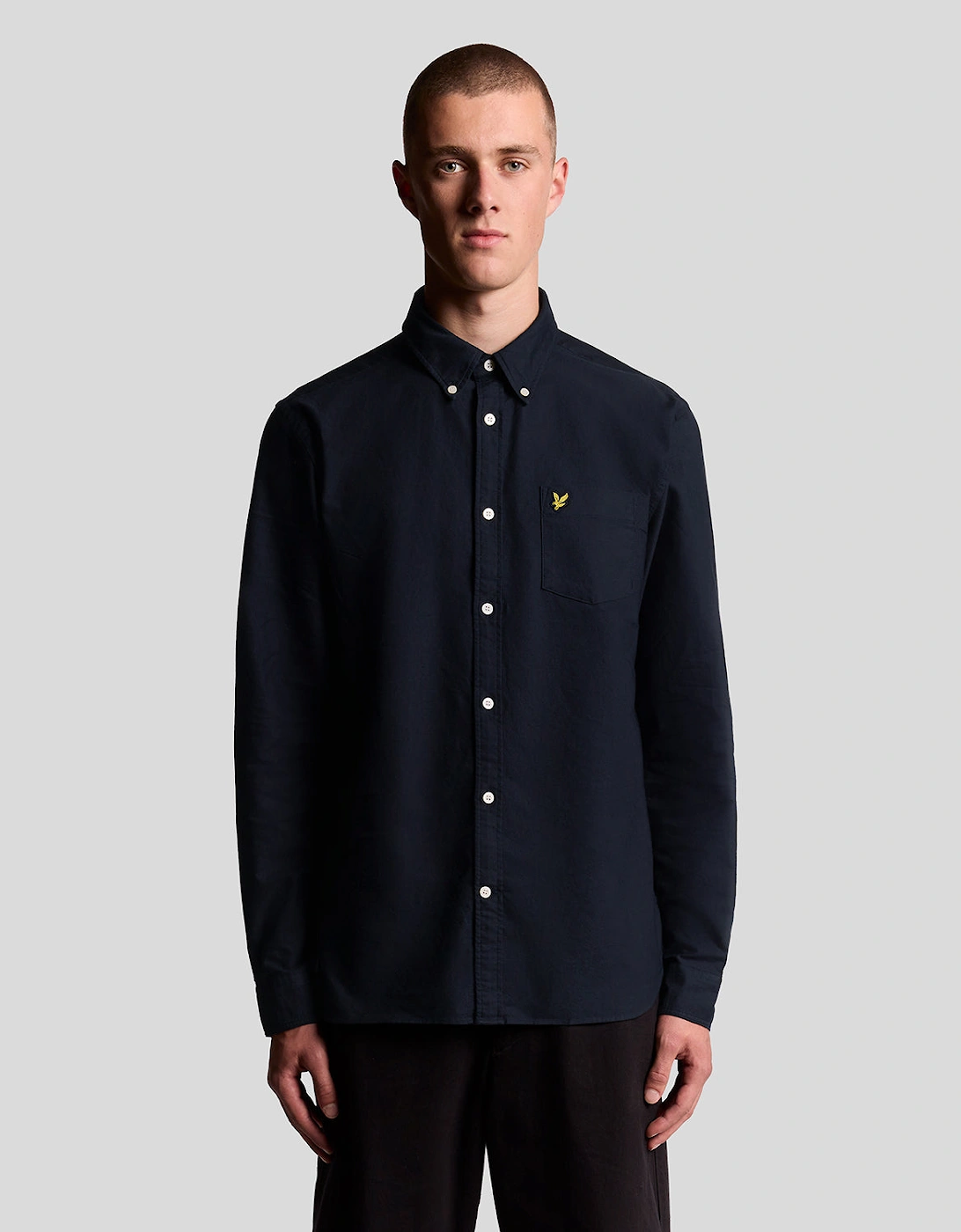 Lyle And Scott Men's Navy Cotton Button Down Oxford Shirt  42/Regular Xl