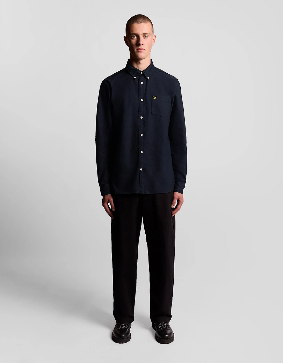 Lyle & Scott Lyle & Scott Plain Oxford Shirt - Navy - Image 10