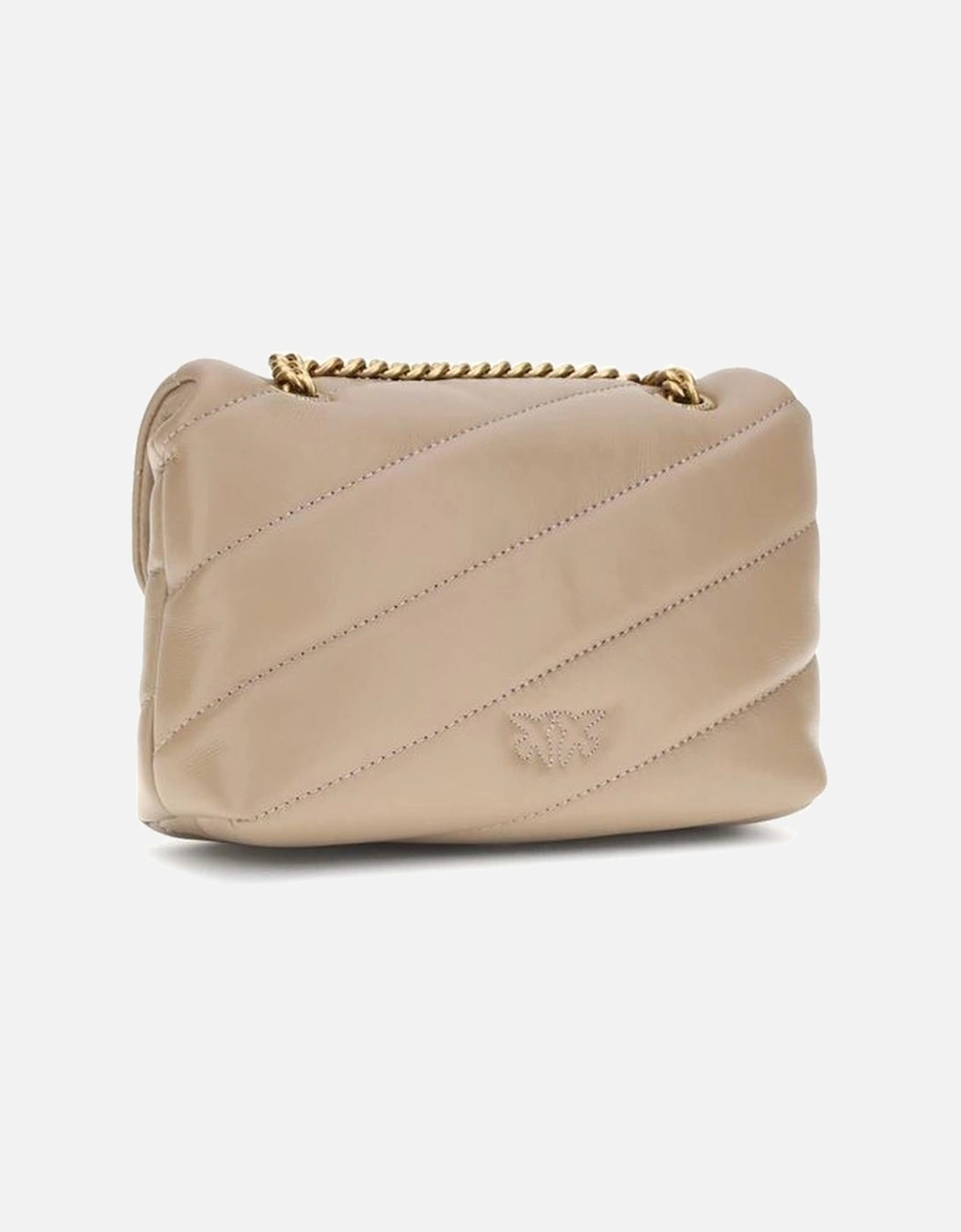 Calfskin Quilted Love Birds Shoulder Bag Women - Beige