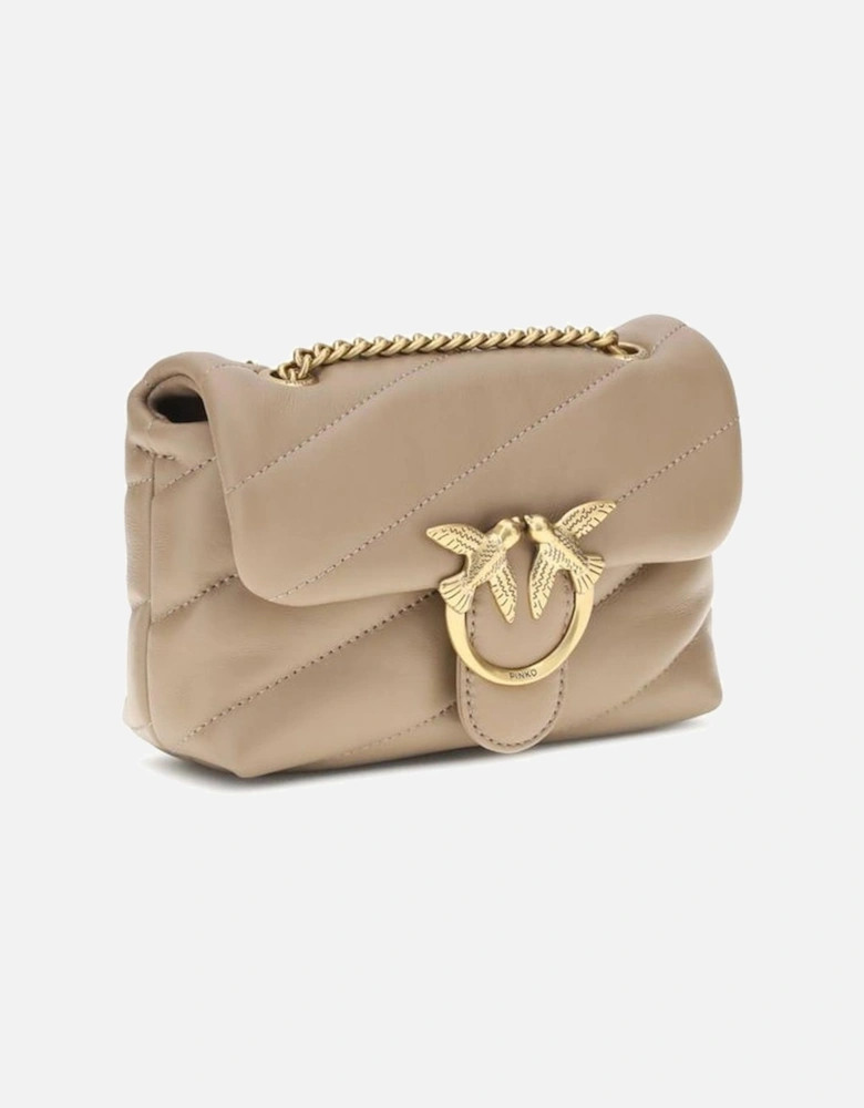 Calfskin Quilted Love Birds Shoulder Bag Women - Beige