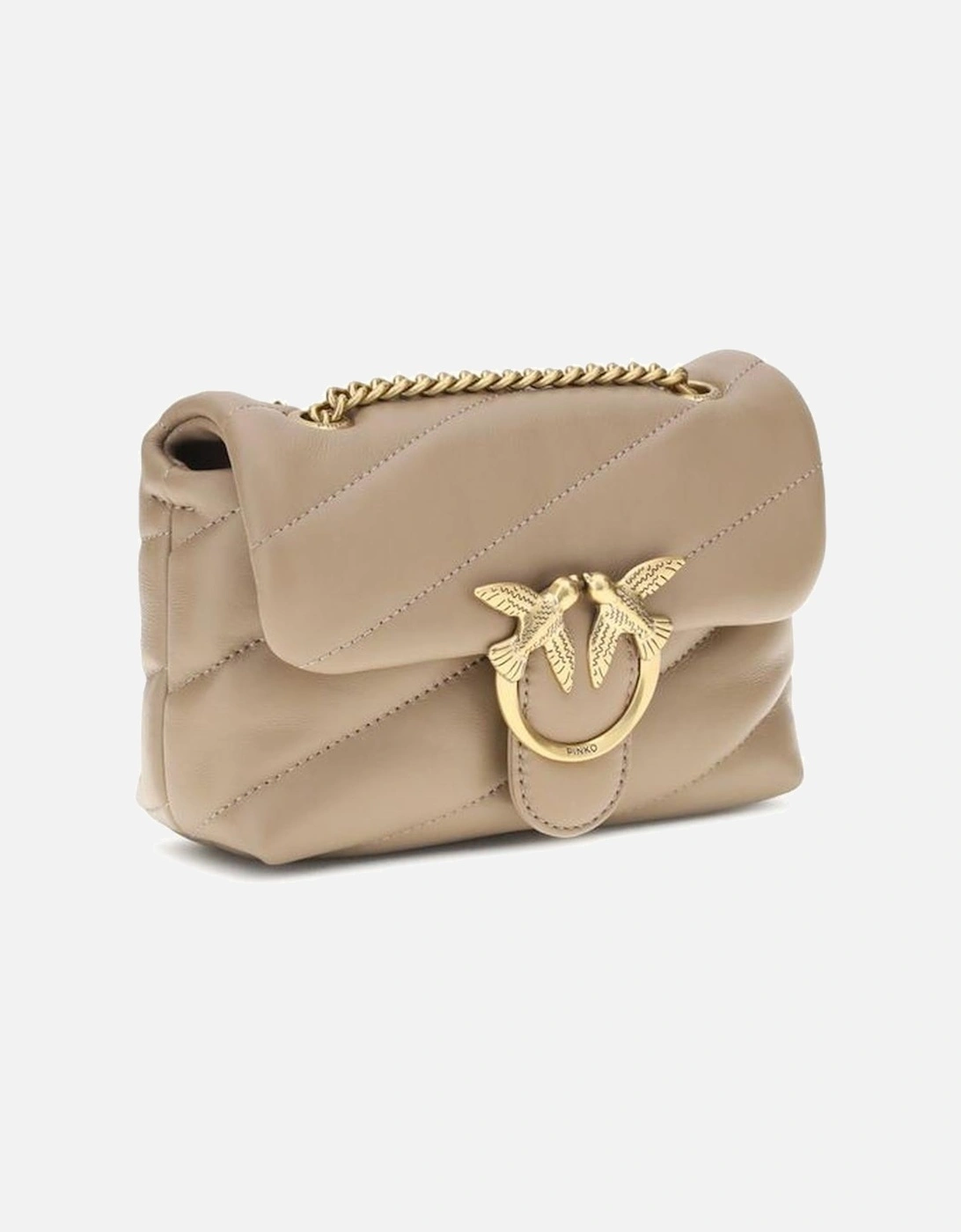 Calfskin Quilted Love Birds Shoulder Bag Women - Beige