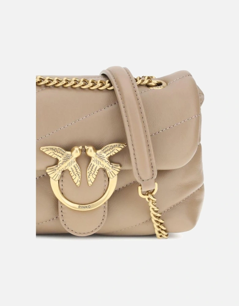 Calfskin Quilted Love Birds Shoulder Bag Women - Beige