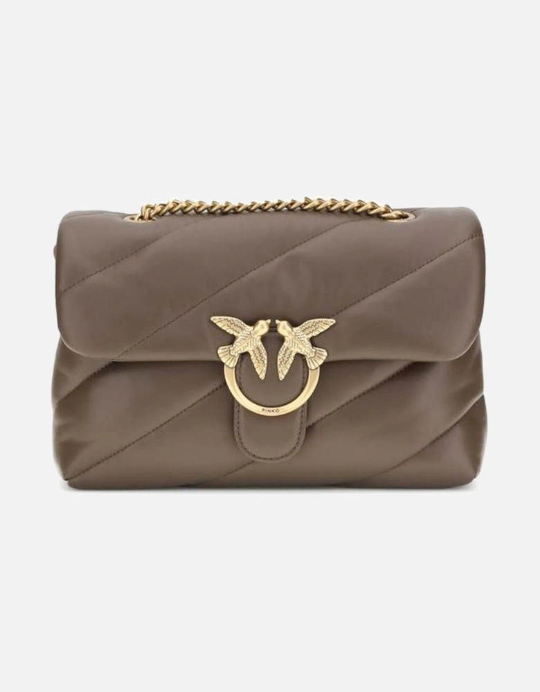 Calfskin Quilted Shoulder Bag with Gold-Plated Love Birds Logo Women -