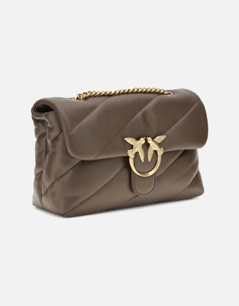 Calfskin Quilted Shoulder Bag with Gold-Plated Love Birds Logo Women -