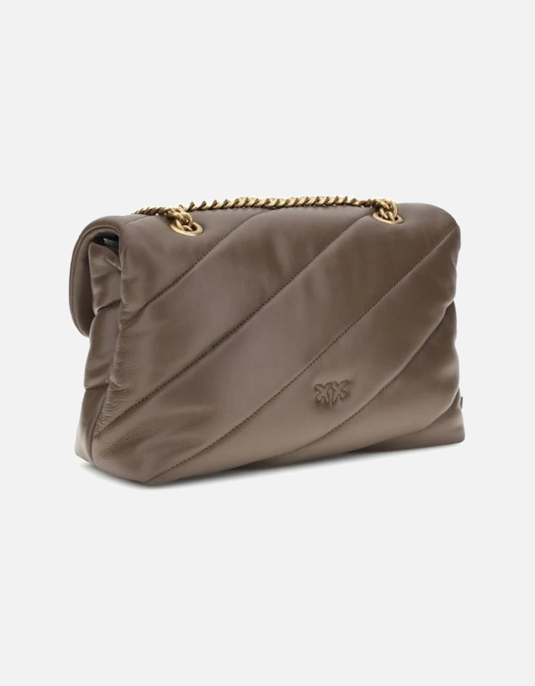 Calfskin Quilted Shoulder Bag with Gold-Plated Love Birds Logo Women -