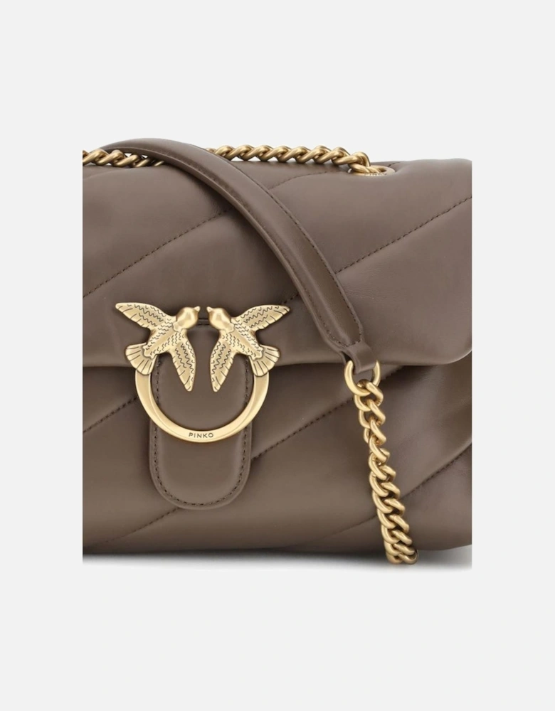 Calfskin Quilted Shoulder Bag with Gold-Plated Love Birds Logo Women -
