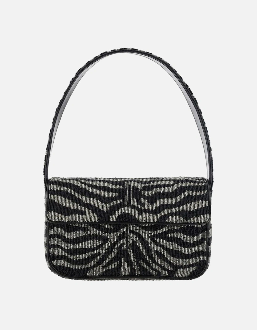 Beaded Applique Shoulder Bag with Magnetic Flap Women - Black, 5 of 4