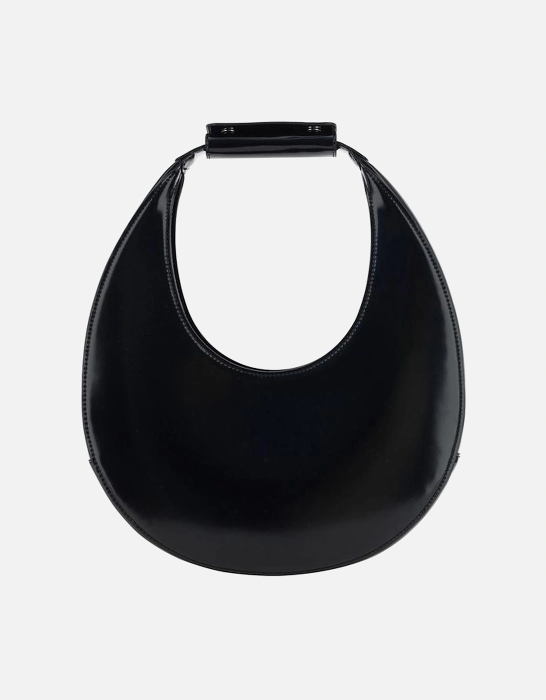 Calfskin Moon Shape Handbag with Adjustable Strap Women - Black, 5 of 4