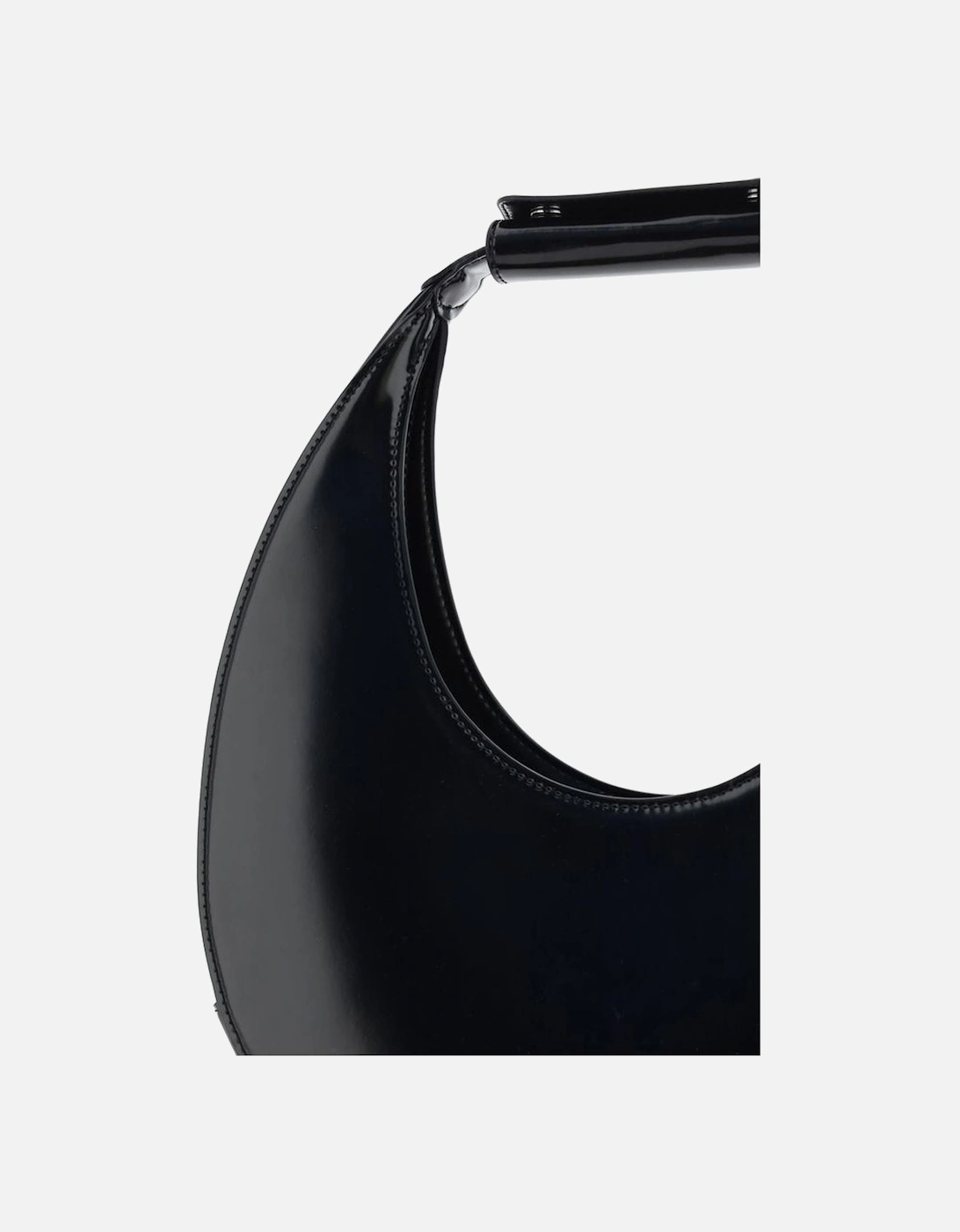 Calfskin Moon Shape Handbag with Adjustable Strap Women - Black