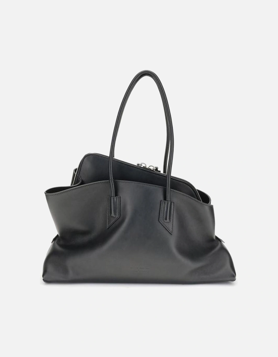 Elegant Leather Shoulder Bag with Top Handles Women - Black, 5 of 4