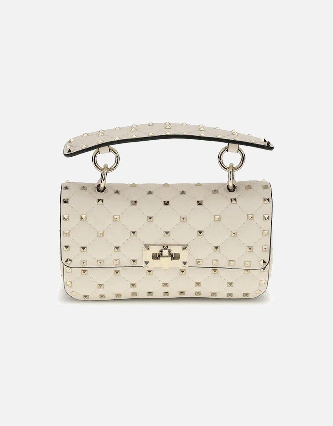 Small Leather Rockstud Spike Handbag Women - Cream, 5 of 4