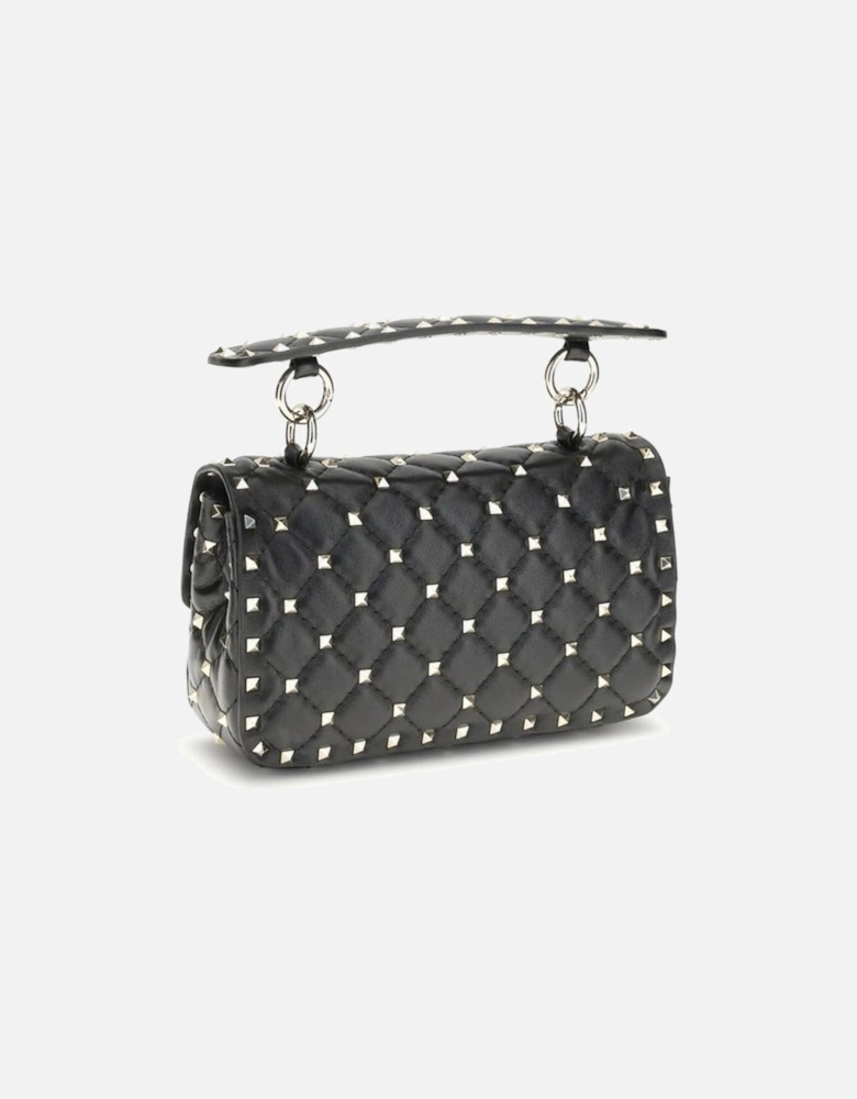 Small Leather Rockstud Spike Handbag Women - Black