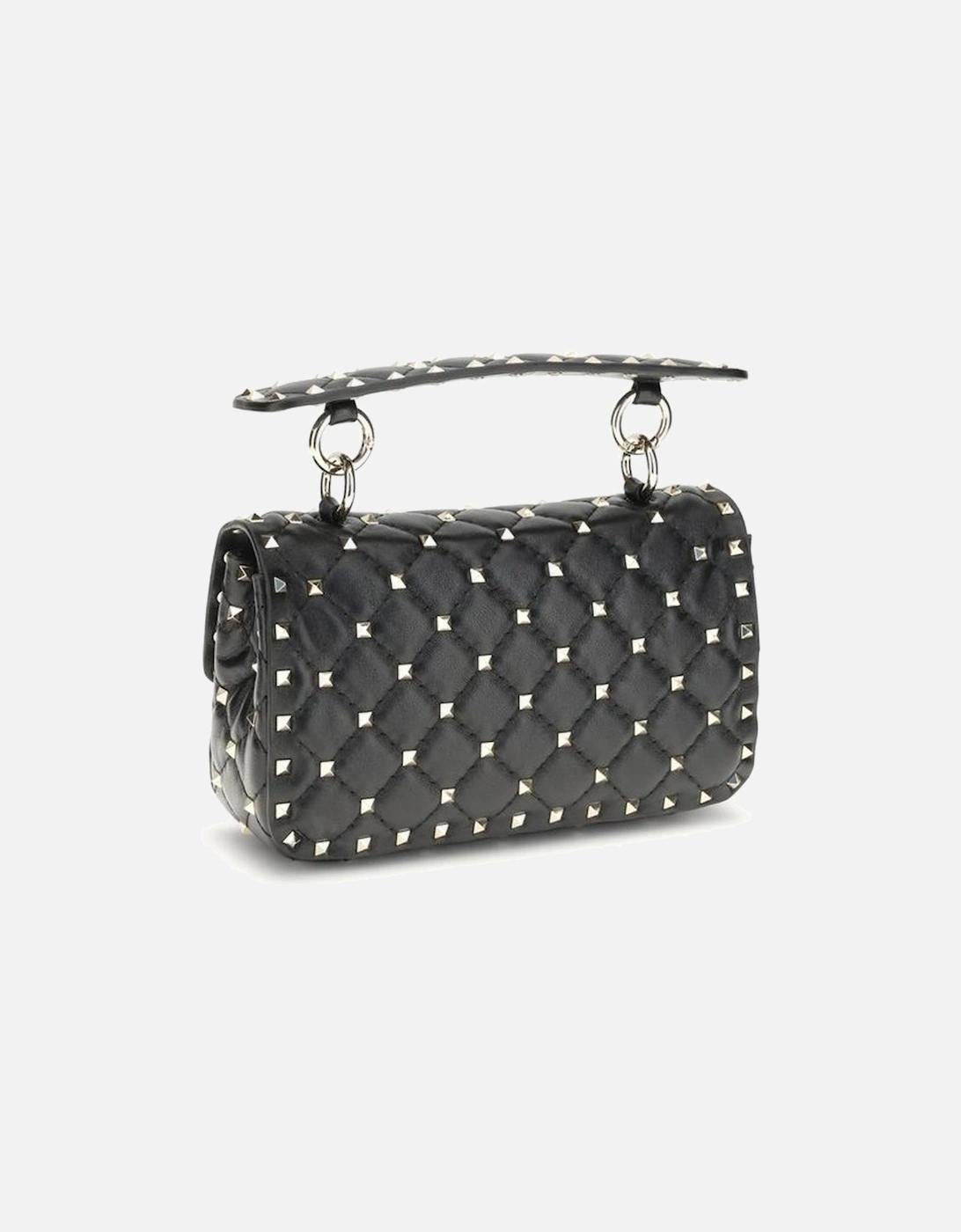 Small Leather Rockstud Spike Handbag Women - Black