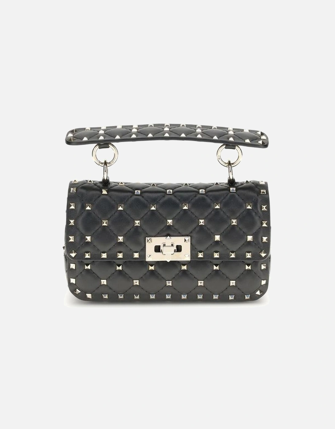 Small Leather Rockstud Spike Handbag Women - Black, 5 of 4