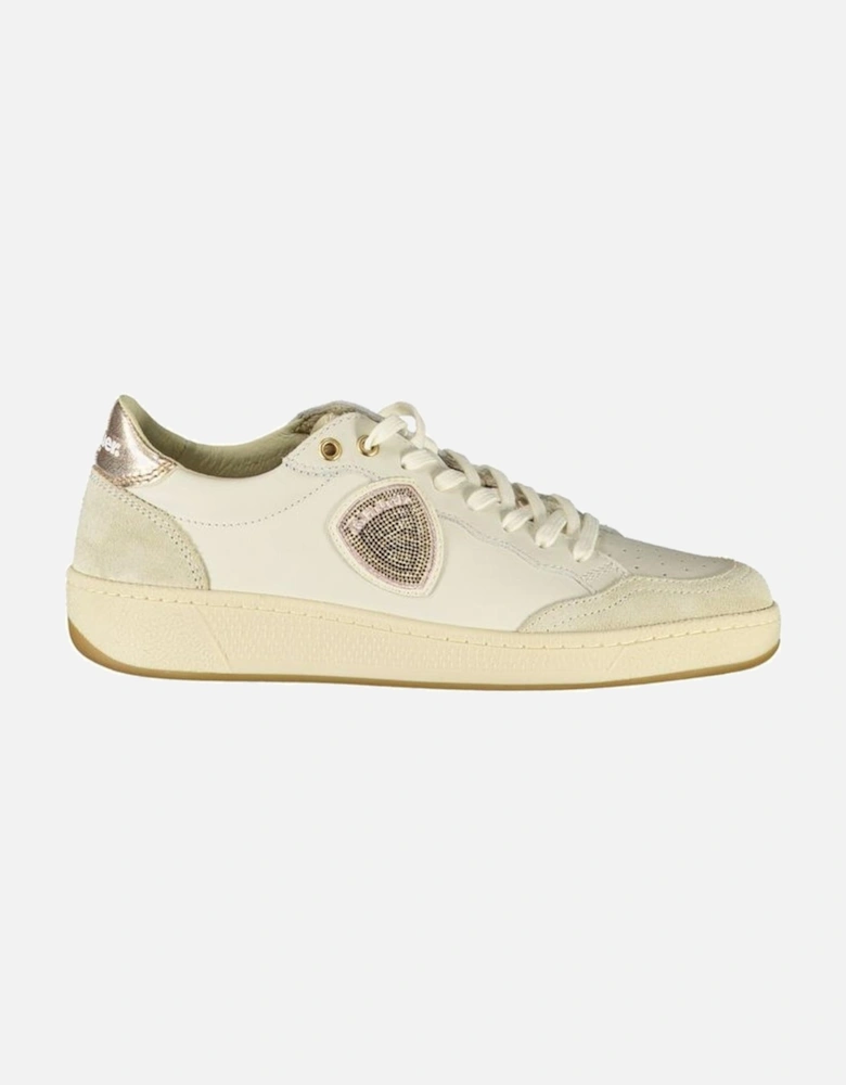 Chic Fusion Comfort Sneakers with Bronze Accents Women - White