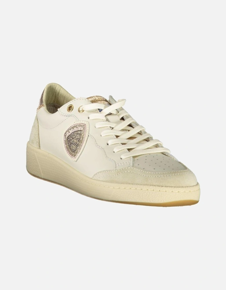 Chic Fusion Comfort Sneakers with Bronze Accents Women - White