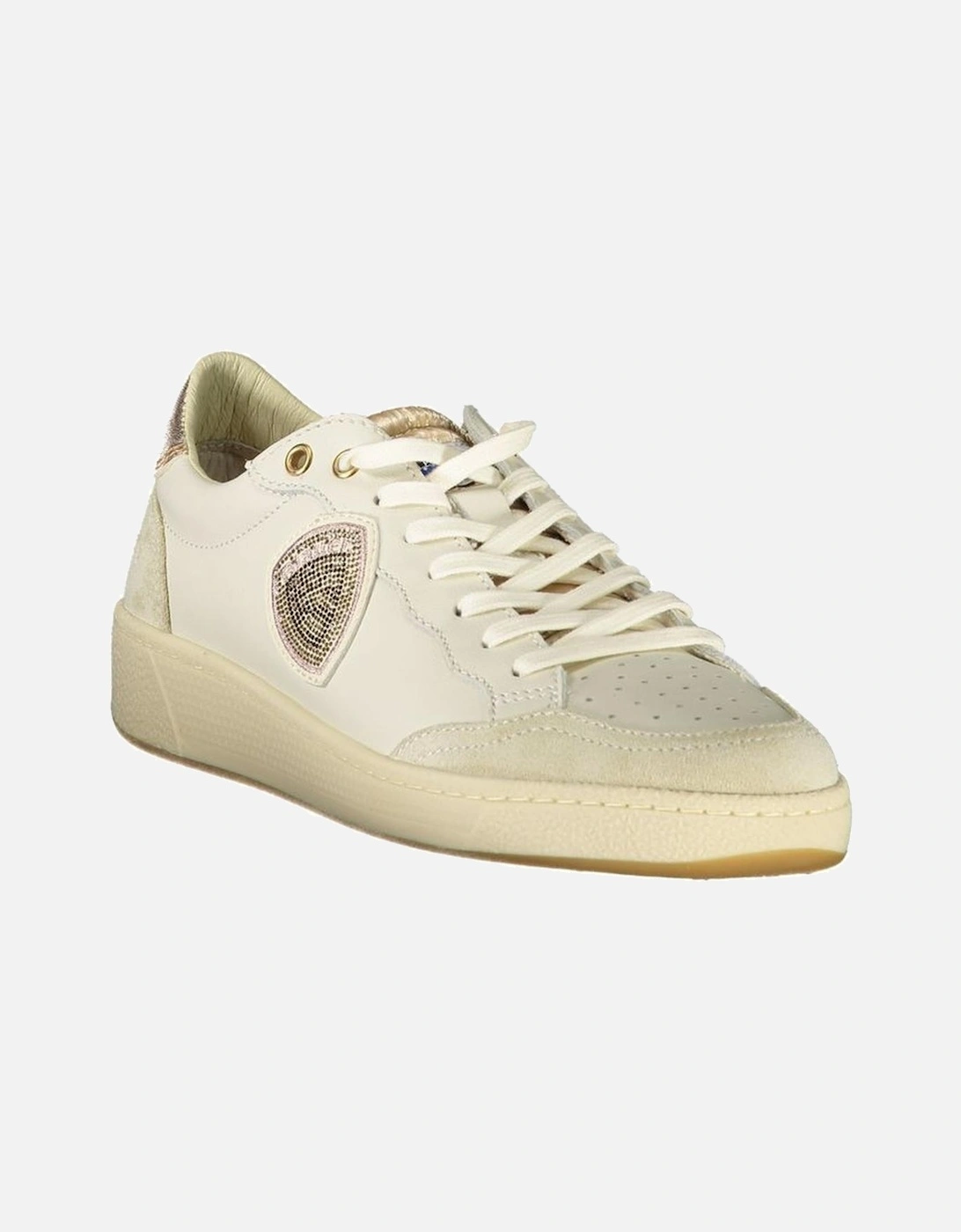 Chic Fusion Comfort Sneakers with Bronze Accents Women - White